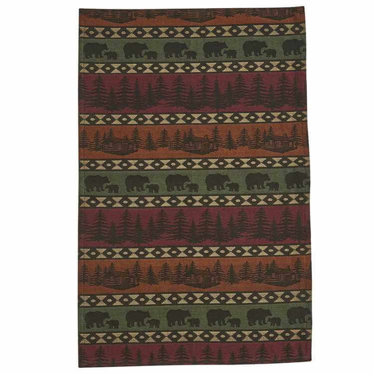 Jacquard Pine Forest Bears Dish Towel