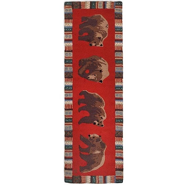 Lodge Bears Hooked Wool Runner