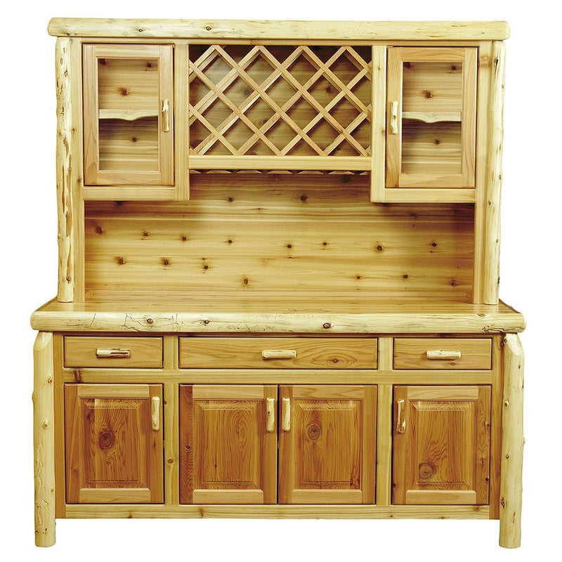 Log Buffet and Hutch with Wine Rack