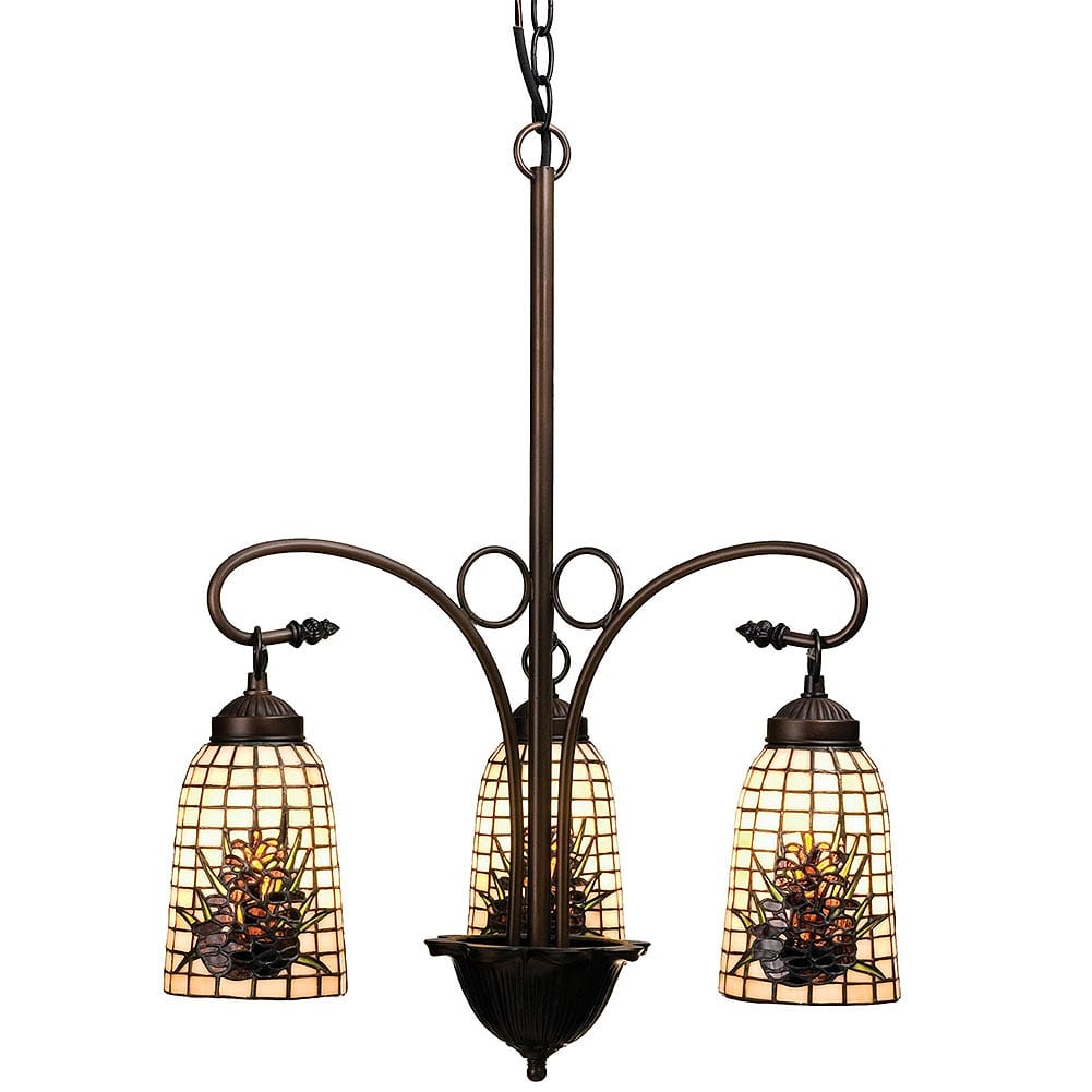 Mahogany Pinecone 3 Light Chandelier