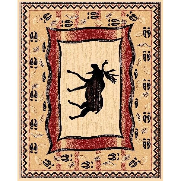 Moose Tracks Rustic Area Rug