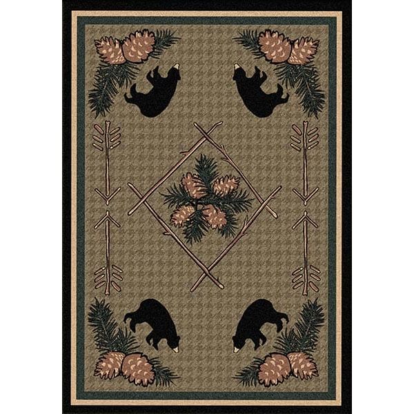 Pinecone Bear Lodge 8' Round Area Rug