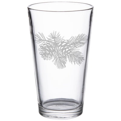Pinecone 16 oz. Etched Beverage Glass Sets