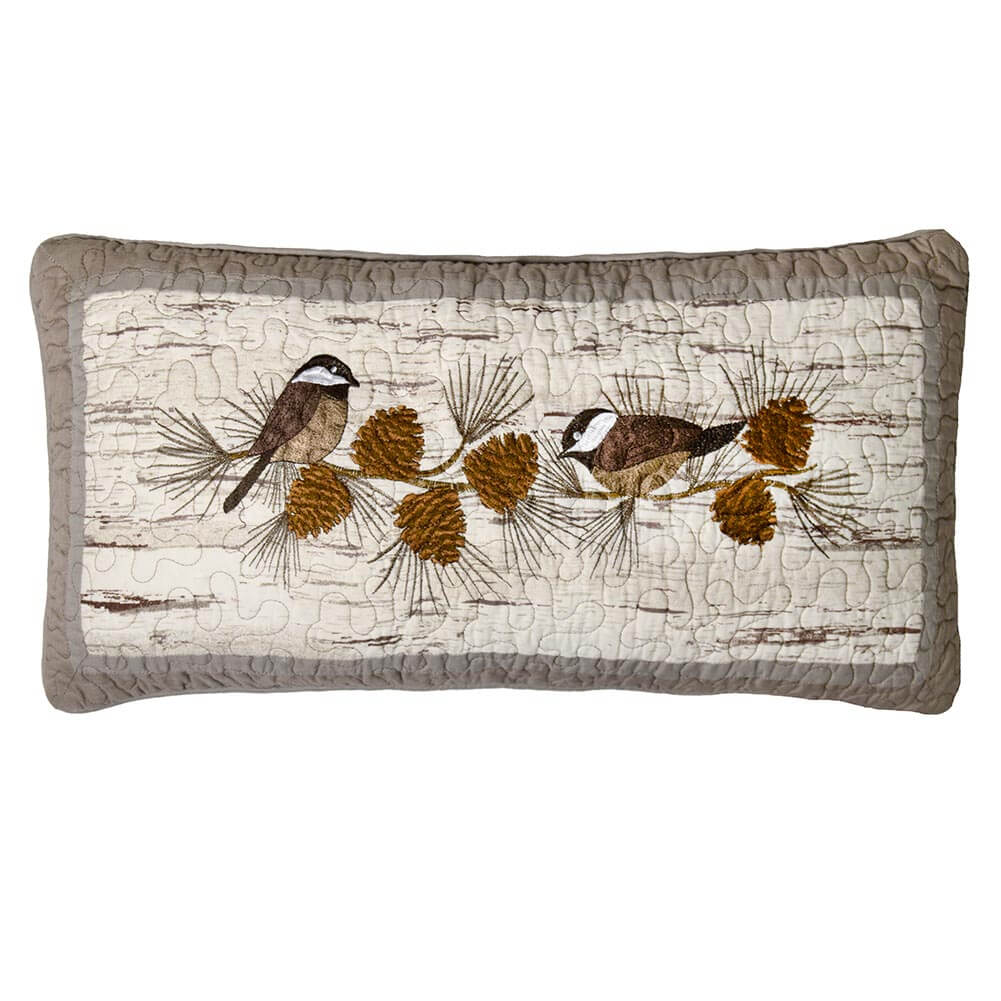 Quilted Pinecone Chickadee Pillow Cabin Place