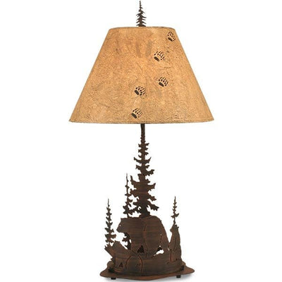 Tall Timbers Bear Metal Art Table Lamp