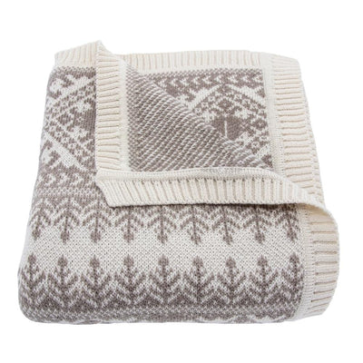 Taupe Forest Knit Throw Blanket