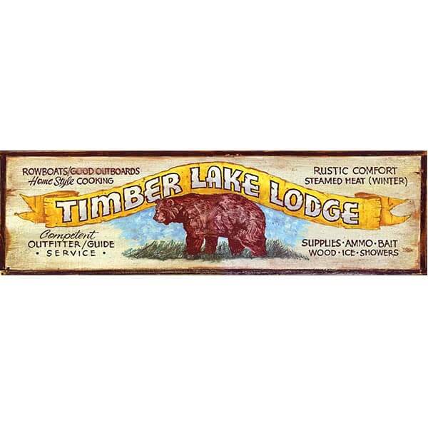 Timber Lake Lodge Customizable Vintage Sign