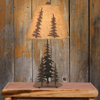 Timbers Pines Metal Art Table Lamp