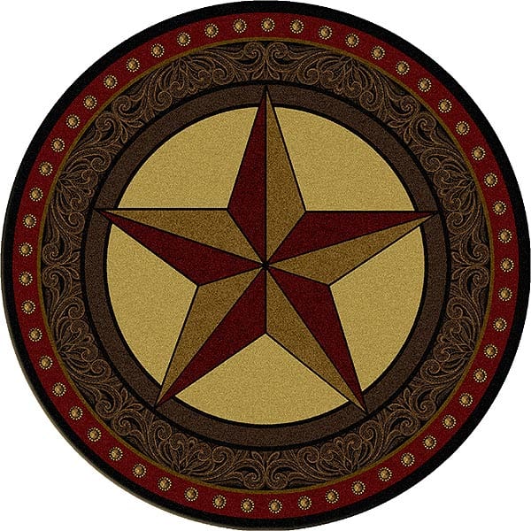 Tooled Leather Star 8' Round Rug