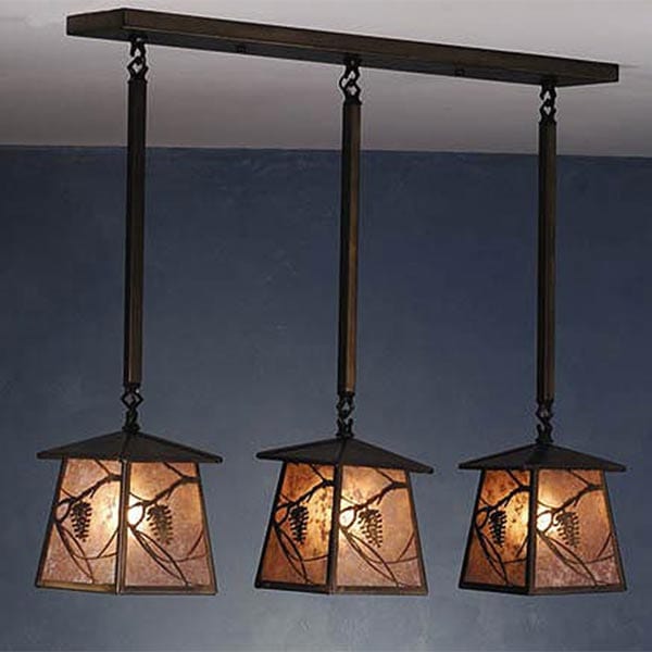 Triple Pine Cone Lantern Pendant