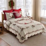 Cardinal Christmas Quilt Set