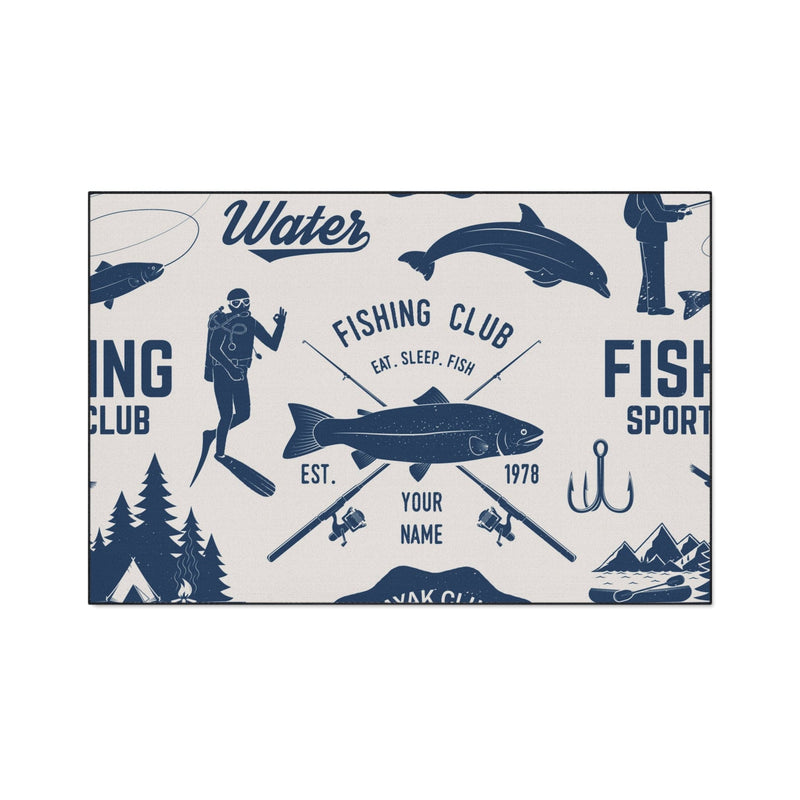 Fishing Club Collage Non-Slip Rug