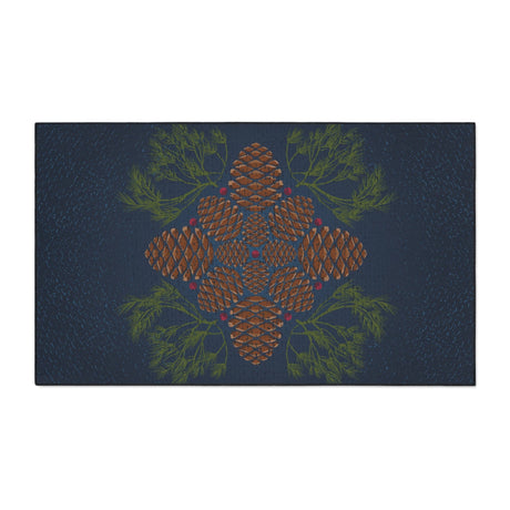 Blue Pinecone Non-Slip Rug