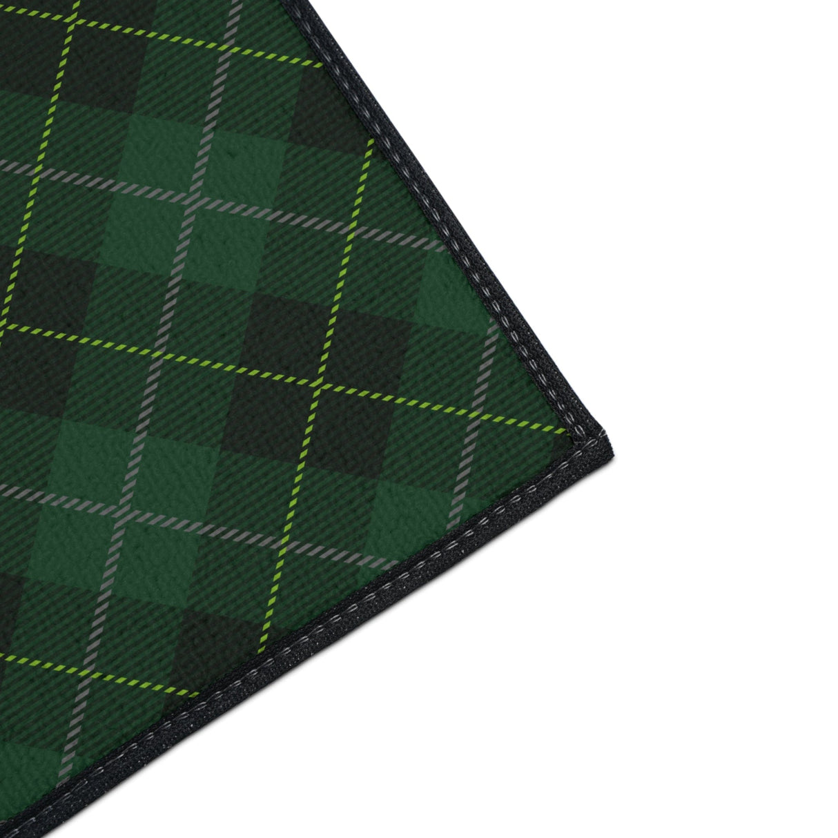 Green Tartan Non-Slip Rug