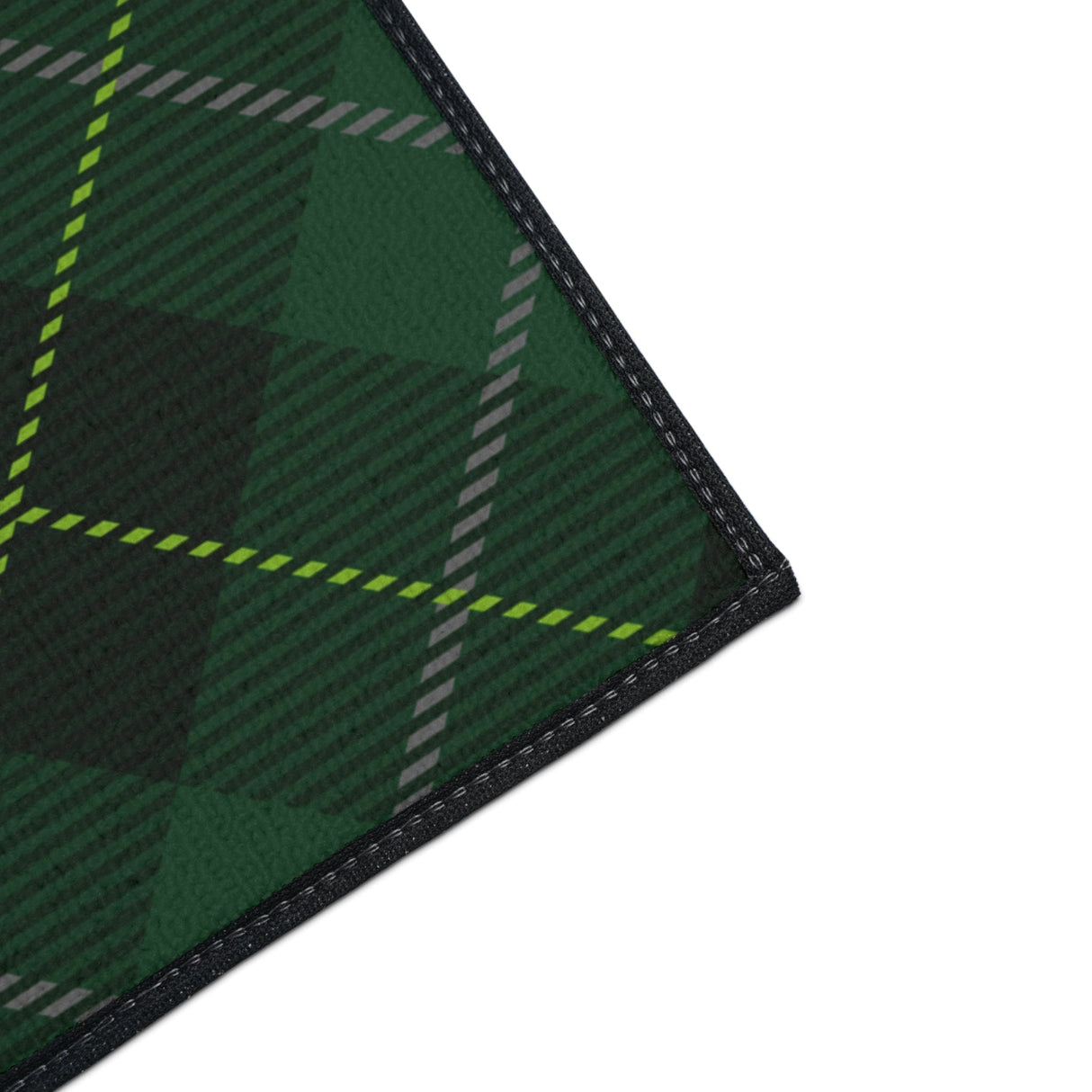 Green Tartan Non-Slip Rug