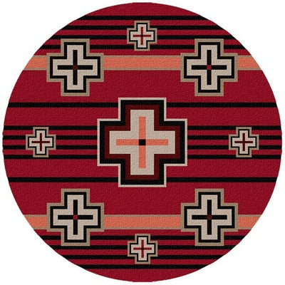 Many Crosses Red Area Rug