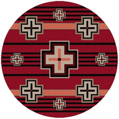 Many Crosses Red Area Rug