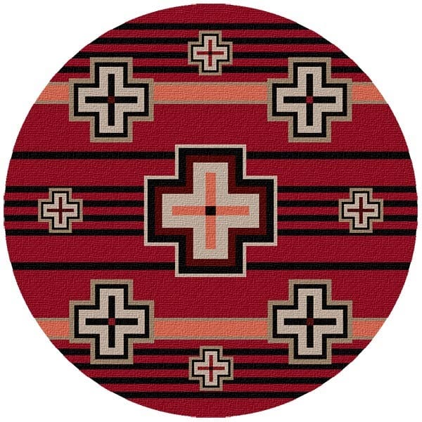 Many Crosses Red Area Rug