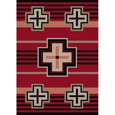 Many Crosses Red Area Rug