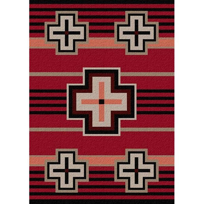 Many Crosses Red Area Rug