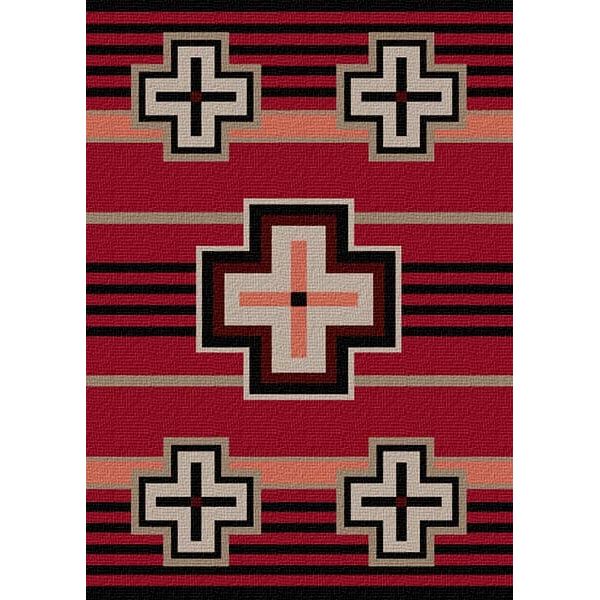 Many Crosses Red Area Rug