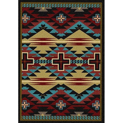 Southwestern Blue Cross Area Rug