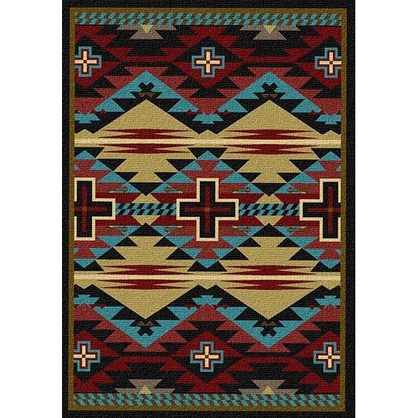 Southwestern Blue Cross Area Rug