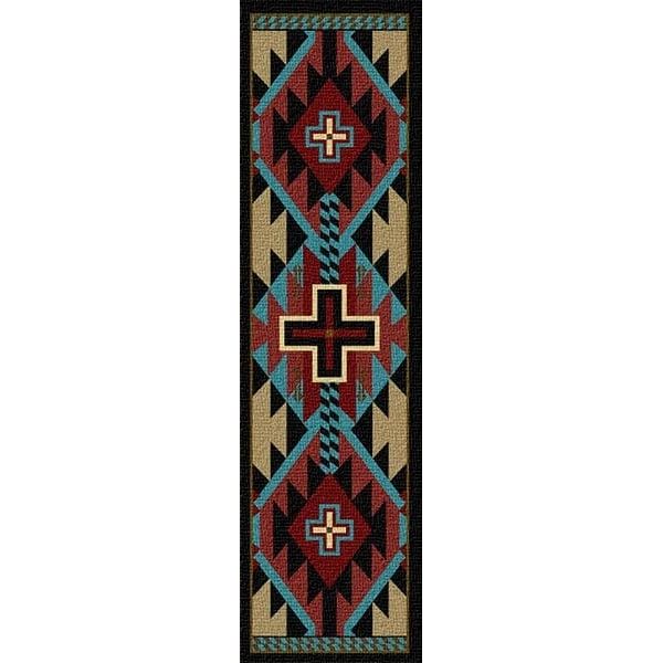 Southwestern Blue Cross Area Rug