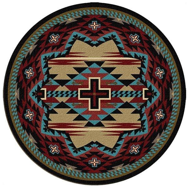 Southwestern Blue Cross Area Rug