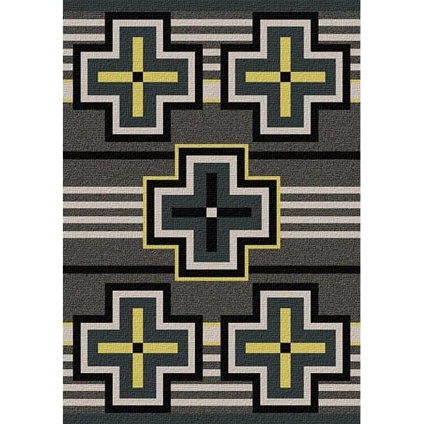 Many Crosses Gray Area Rug
