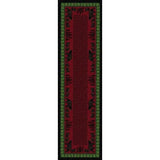 Woodland Bear Family Green and Red Rug
