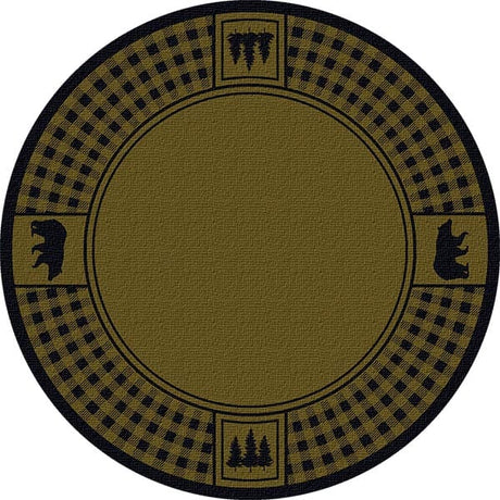 Bear Plaid Green Area Rug