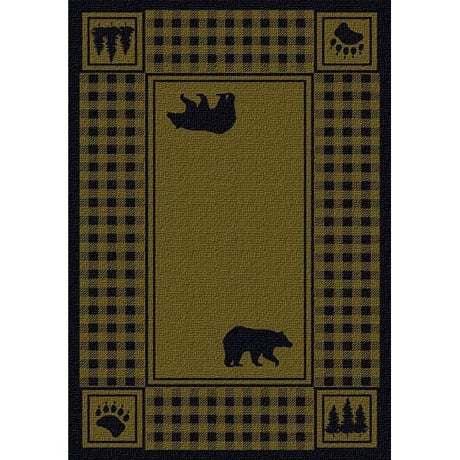 Bear Plaid Green Area Rug