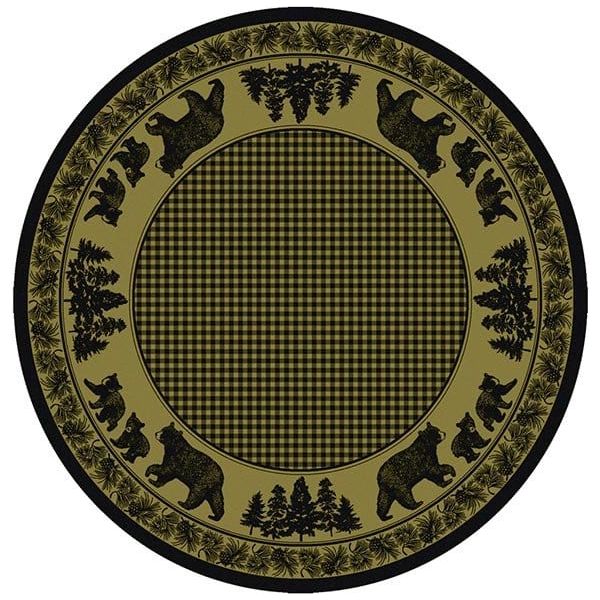 Woodland Bear Family Green Area Rug Collection