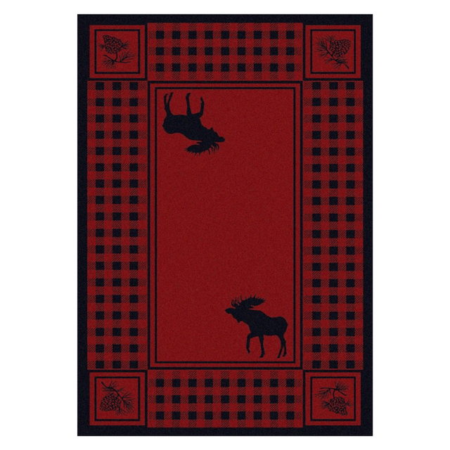 Minimalist Moose Red Rug