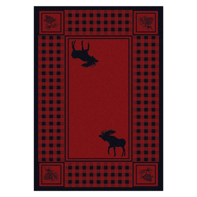 Minimalist Moose Red Rug