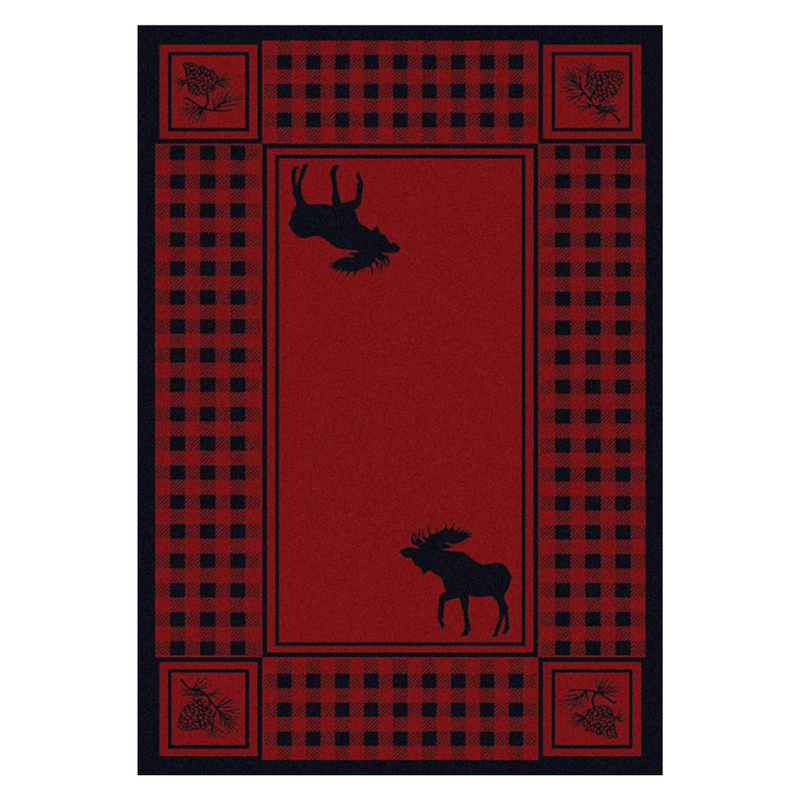 Minimalist Moose Red Rug