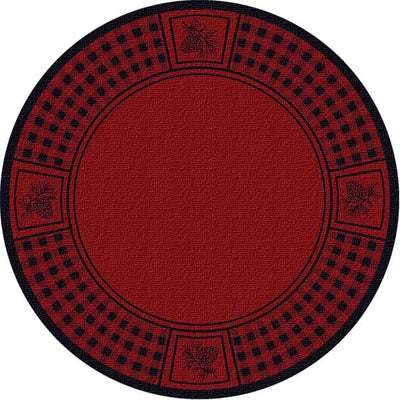 Pinecone Plaid Red Area Rug