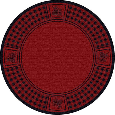 Pinecone Plaid Red Area Rug