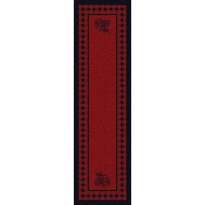 Pinecone Plaid Red Area Rug
