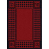 Pinecone Plaid Red Area Rug