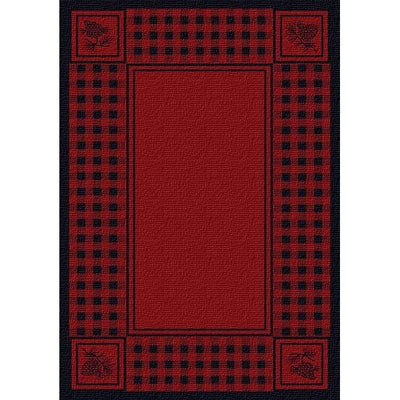 Pinecone Plaid Red Area Rug