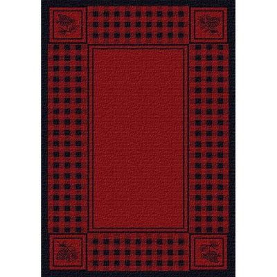 Pinecone Plaid Red Area Rug