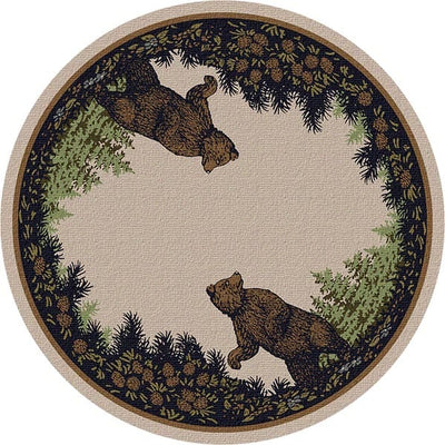 Bear Duo 8' Round Area Rug