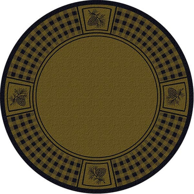 Pinecone Plaid Green 8' Round Area Rug
