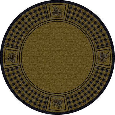 Pinecone Plaid Green 8' Round Area Rug