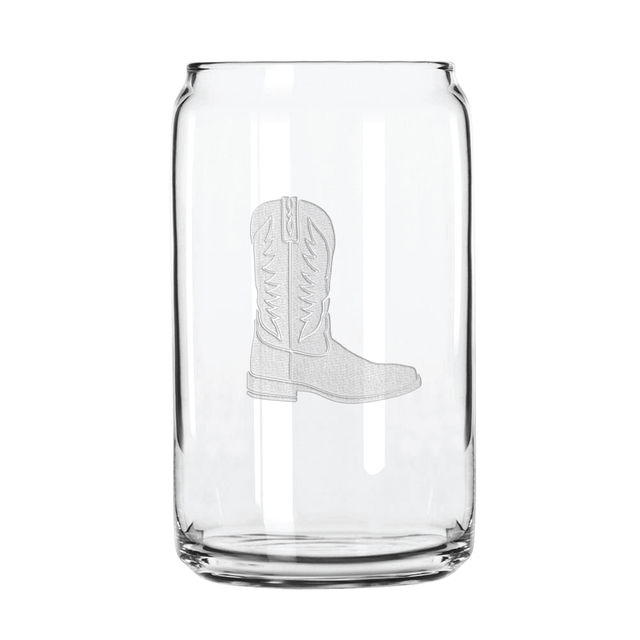 Cowboy Boot 16 oz. Can Glass Sets