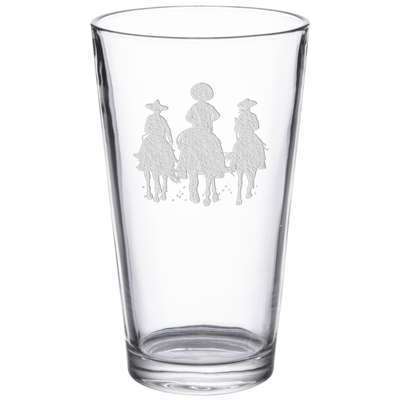 Three Amigos 16 oz. Etched Beverage Glass Sets