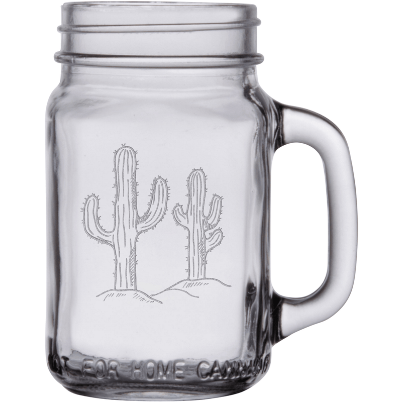Double Cactus 16 oz. Mason Jar Glass Sets