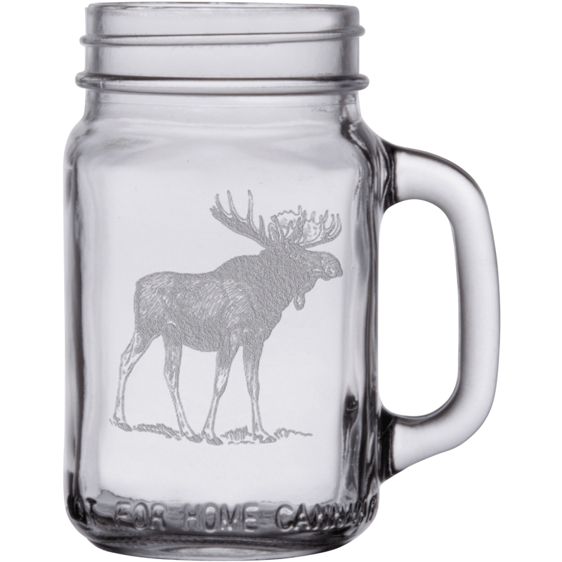 Moose 16 oz. Mason Jar Glass Sets